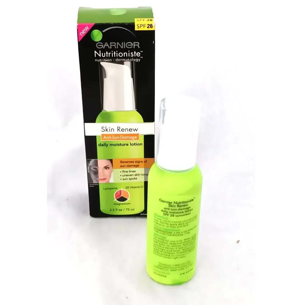 Garnier Nutrioniste Skin Renew Anti Sun Damage Dily Moisture Lotion 2.5 oz SPF28